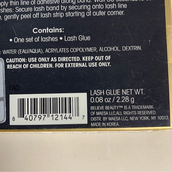 Believe Beauty Delicate Finish Lashes Glue set Discontinued Faux Black Eyelashes - Picture 6 of 6